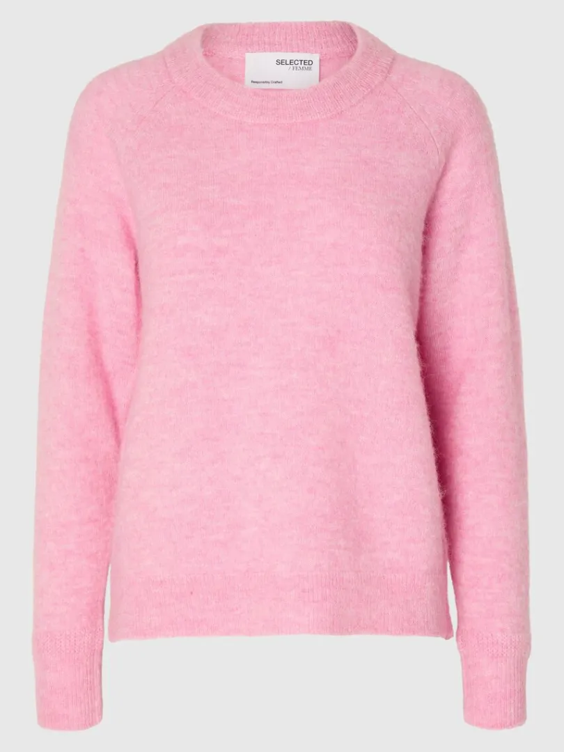 langrmet_striktrje_4-25.webp Strik>SELECTED LANGÆRMET STRIKTRØJE Pink