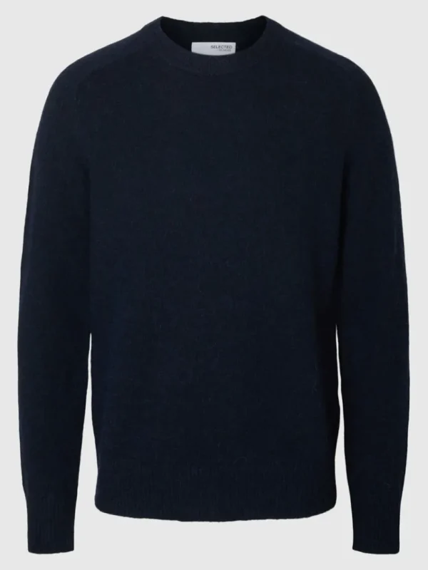 Strik>SELECTED LANGÆRMET STRIKTRØJE Blue
