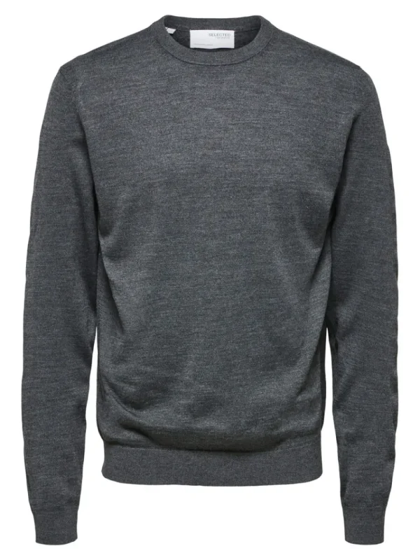 Strik>SELECTED LANGÆRMET STRIKTRØJE Grey