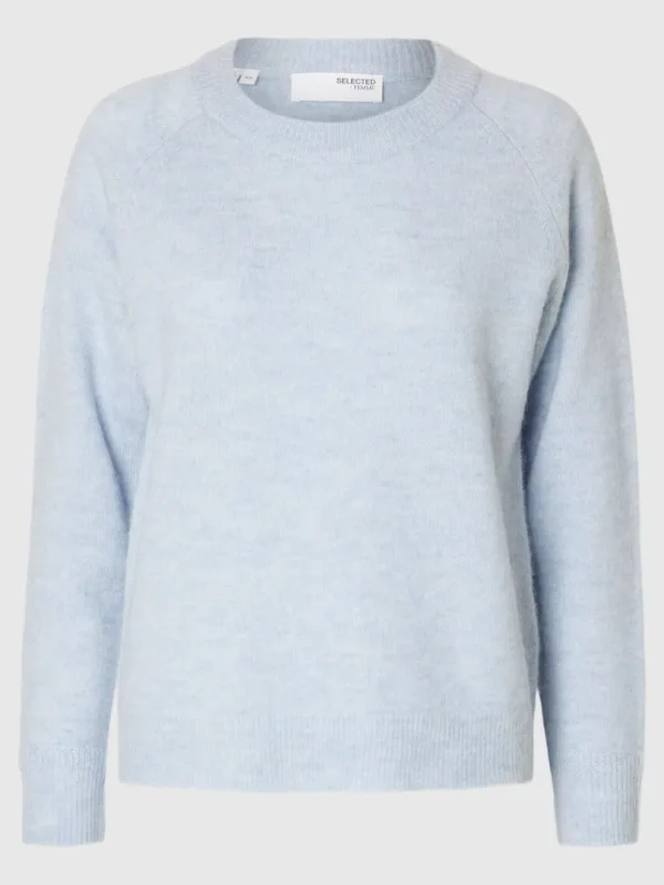 Strik>SELECTED LANGÆRMET STRIKTRØJE Blue