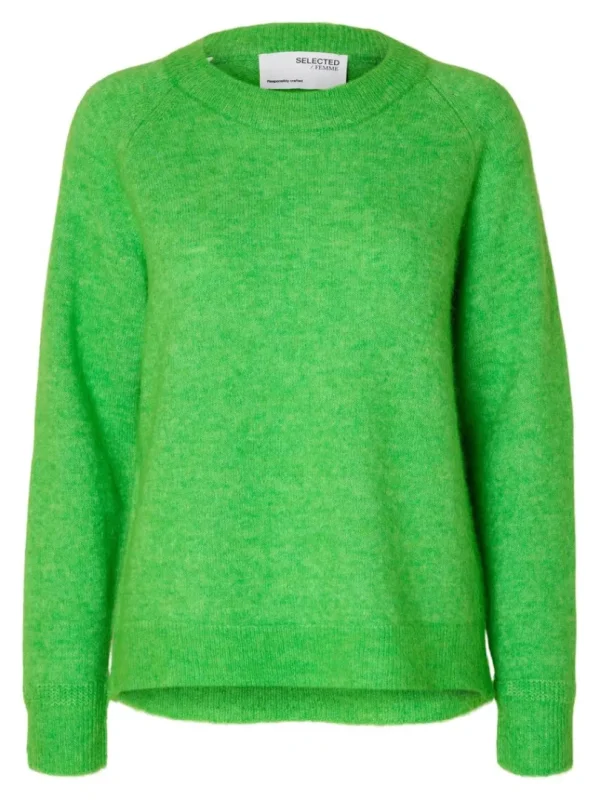 Strik>SELECTED LANGÆRMET STRIKTRØJE Green