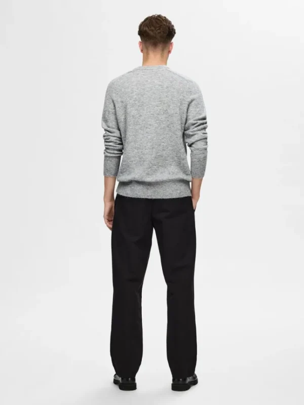Strik>SELECTED LANGÆRMET STRIKTRØJE Grey
