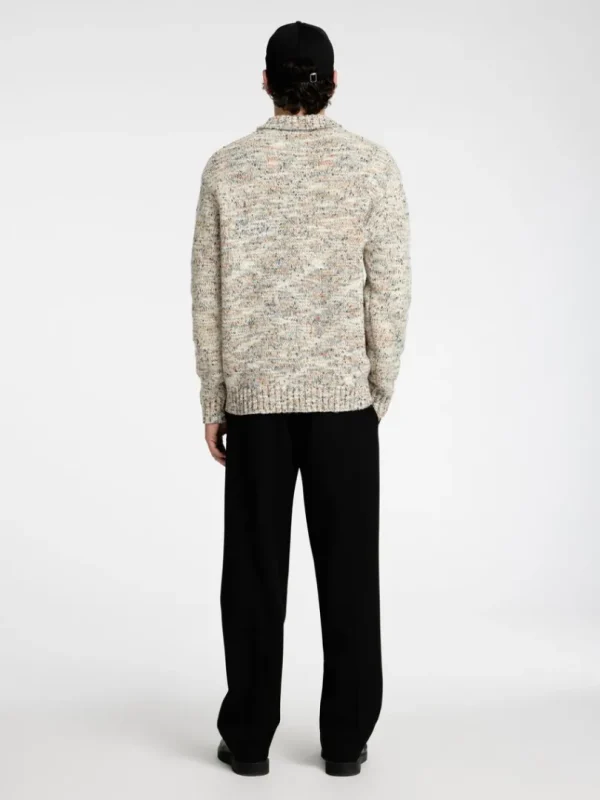 Strik>SELECTED LANGÆRMET STRIKTRØJE Beige