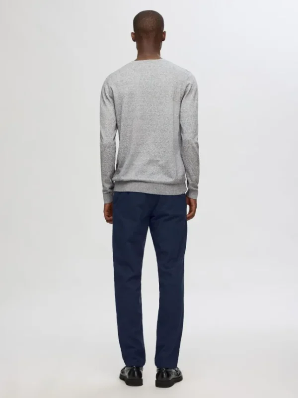 Strik>SELECTED LANGÆRMET STRIKTRØJE Grey