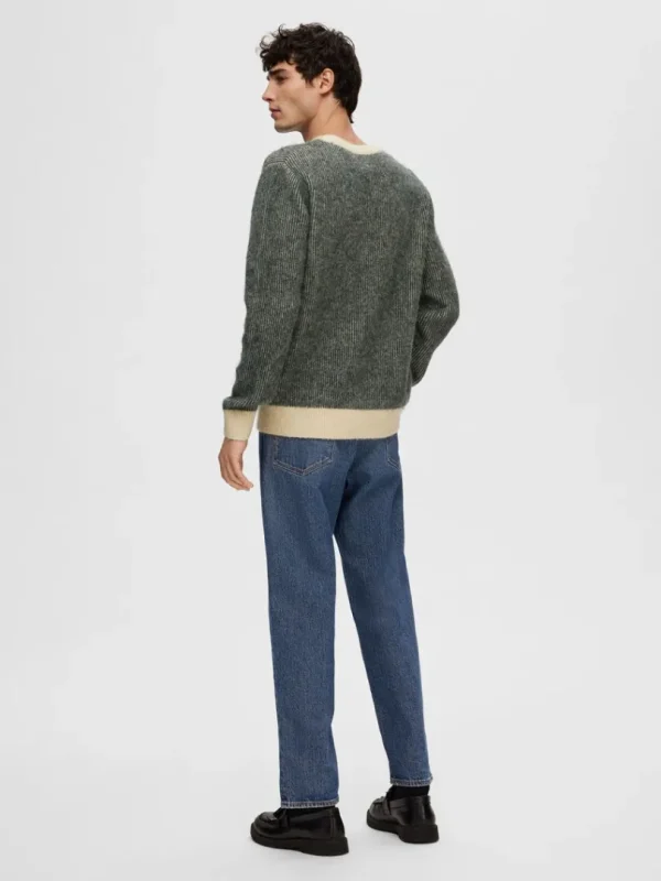 Strik>SELECTED LANGÆRMET STRIKTRØJE Grey
