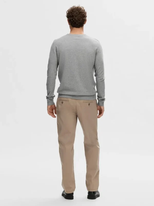 Strik>SELECTED LANGÆRMET STRIKTRØJE Grey