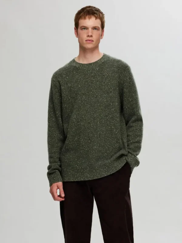 Strik>SELECTED LANGÆRMET SWEATER MED RUND HALS Green