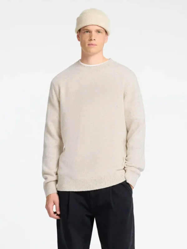 Strik>SELECTED LANGÆRMET SWEATER MED RUND HALS Beige