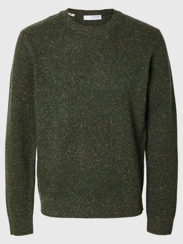Strik>SELECTED LANGÆRMET SWEATER MED RUND HALS Green
