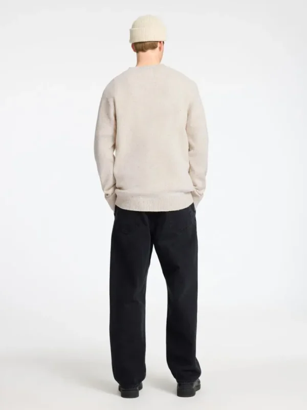 Strik>SELECTED LANGÆRMET SWEATER MED RUND HALS Beige