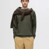 Hættetrøjer & Sweatshirts>SELECTED LANGÆRMET SWEATSHIRT Green