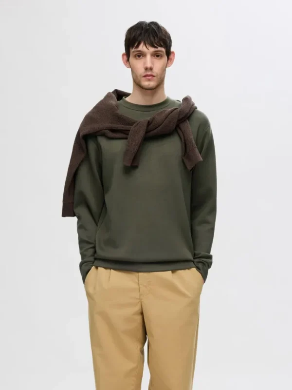 Hættetrøjer & Sweatshirts>SELECTED LANGÆRMET SWEATSHIRT Green