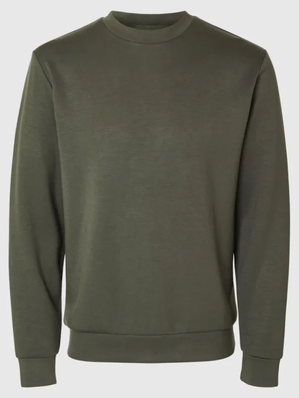 Hættetrøjer & Sweatshirts>SELECTED LANGÆRMET SWEATSHIRT Green