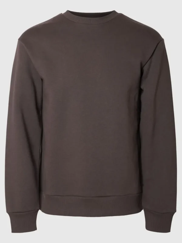 Hættetrøjer & Sweatshirts>SELECTED LANGÆRMET SWEATSHIRT Brown