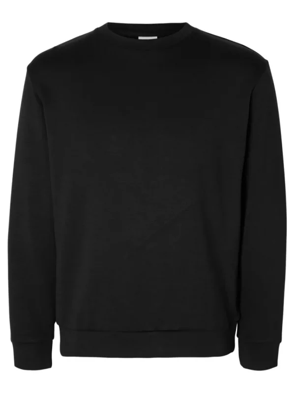 Hættetrøjer & Sweatshirts>SELECTED LANGÆRMET SWEATSHIRT Black