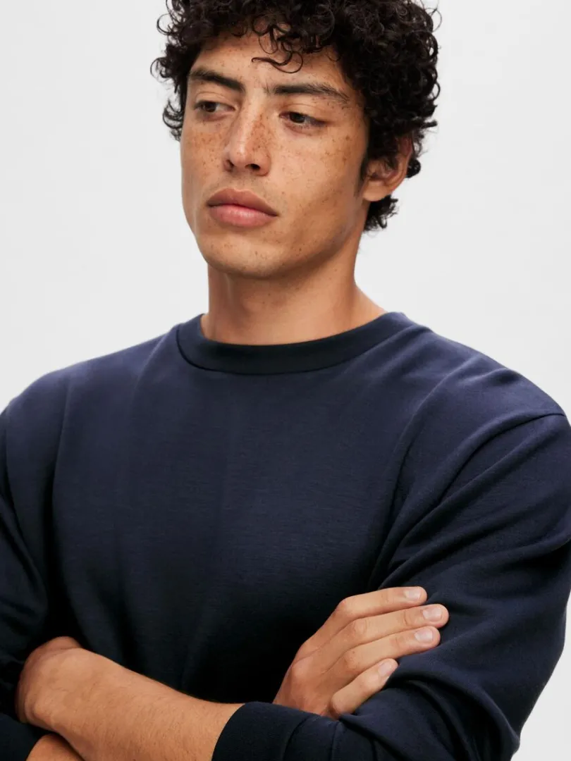 langrmet_sweatshirt_5-4.webp Hættetrøjer & Sweatshirts>SELECTED LANGÆRMET SWEATSHIRT Blue