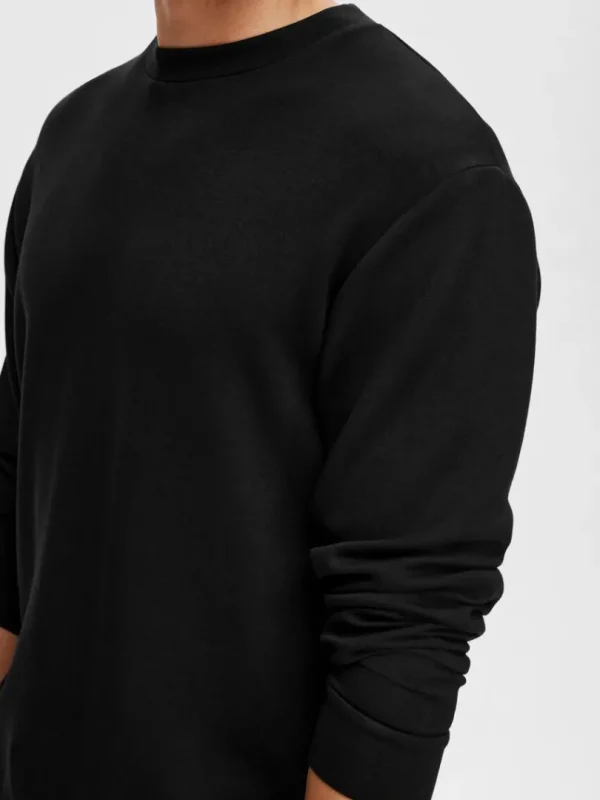 Hættetrøjer & Sweatshirts>SELECTED LANGÆRMET SWEATSHIRT Black