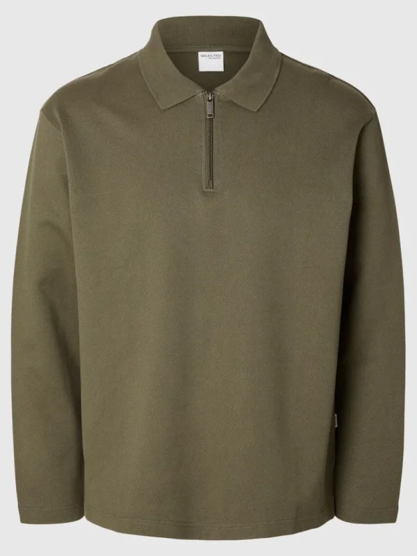 Poloer>SELECTED LANGÆRMET SWEATSHIRT MED LYNLÅS Green