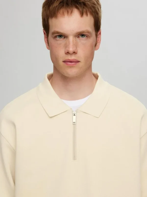 Poloer>SELECTED LANGÆRMET SWEATSHIRT MED LYNLÅS Beige