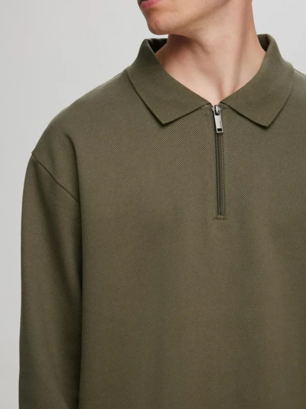 Poloer>SELECTED LANGÆRMET SWEATSHIRT MED LYNLÅS Green