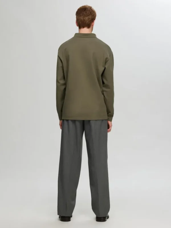 Poloer>SELECTED LANGÆRMET SWEATSHIRT MED LYNLÅS Green