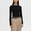 T-shirts>SELECTED LANGÆRMET T-SHIRT Black
