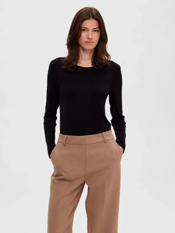 T-shirts>SELECTED LANGÆRMET T-SHIRT Black