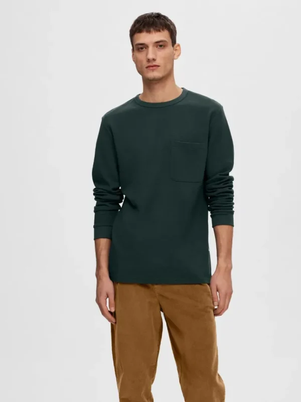 T-shirts>SELECTED LANGÆRMET T-SHIRT Grey