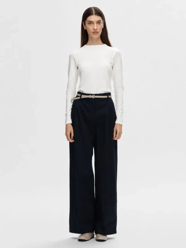 T-shirts>SELECTED LANGÆRMET T-SHIRT White