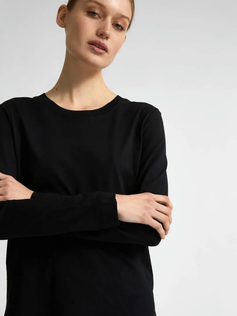 langrmet_tshirt_2-4.webp T-shirts>SELECTED LANGÆRMET T-SHIRT Black
