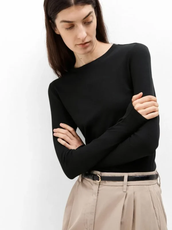 T-shirts>SELECTED LANGÆRMET T-SHIRT Black