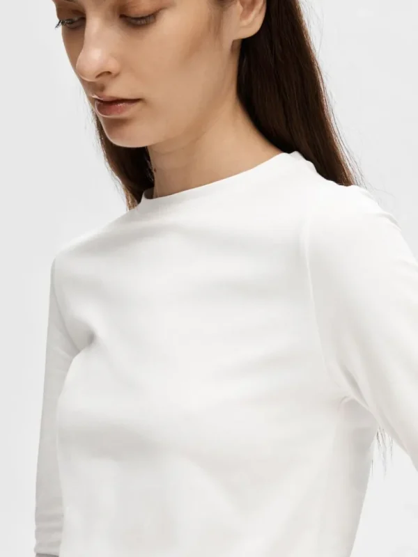T-shirts>SELECTED LANGÆRMET T-SHIRT White
