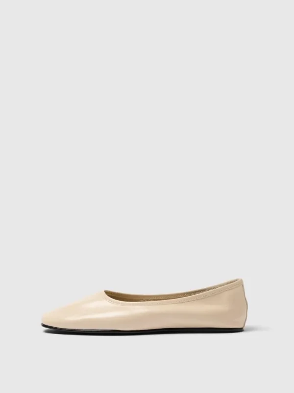 Sko>SELECTED LÆDER BALLERINAER Beige