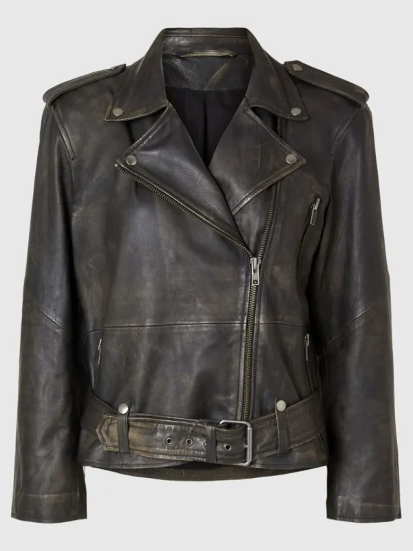 Overtøj>SELECTED 100 % LÆDER BIKERJAKKE Black