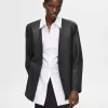 Jakkesæt & Blazers | Overtøj>SELECTED 100 % LÆDER BLAZER Black