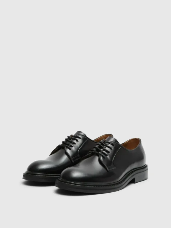Sko>SELECTED LÆDER BLUCHER-SKO Black