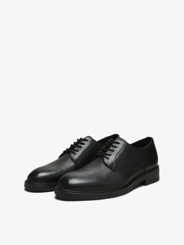 Sko>SELECTED LÆDER DERBYSKO Black