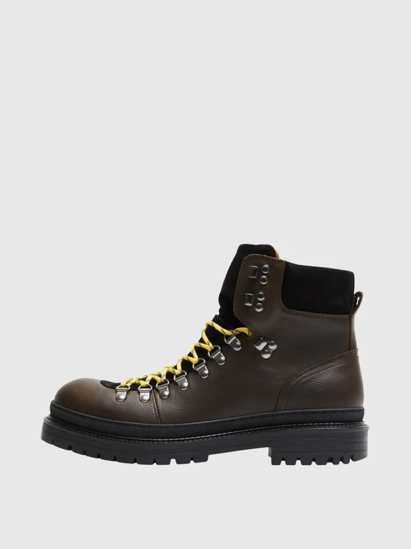 lder_hiking_stvler_0.webp Sko>SELECTED LÆDER HIKING STØVLER Brown