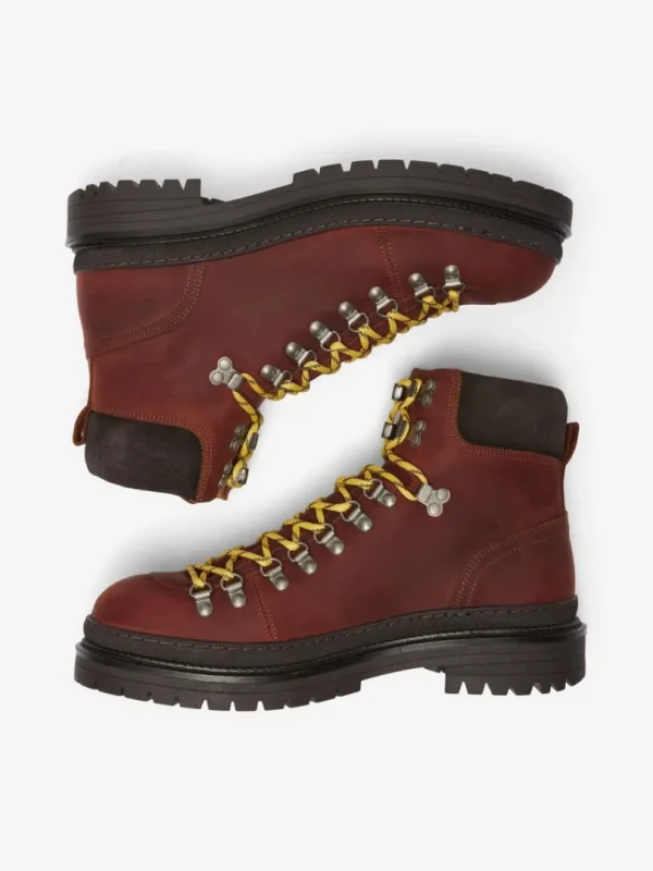 Sko>SELECTED LÆDER HIKING STØVLER Brown