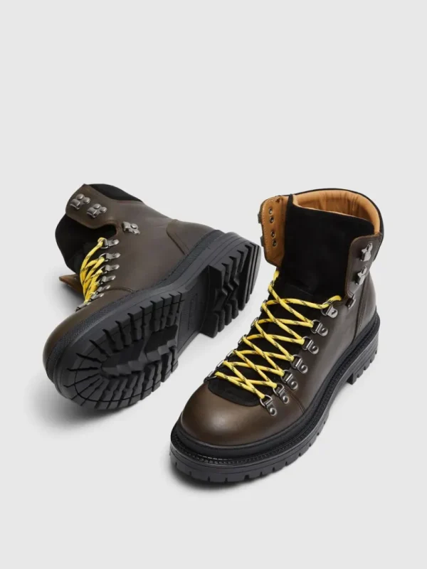 Sko>SELECTED LÆDER HIKING STØVLER Brown