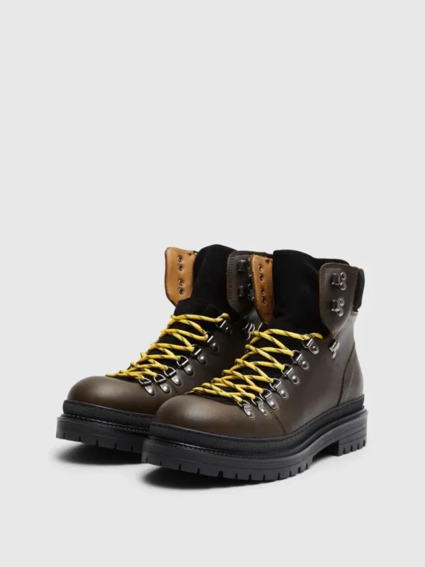 Sko>SELECTED LÆDER HIKING STØVLER Brown