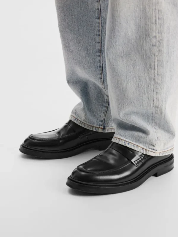 Sko>SELECTED LÆDER LOAFERS Black