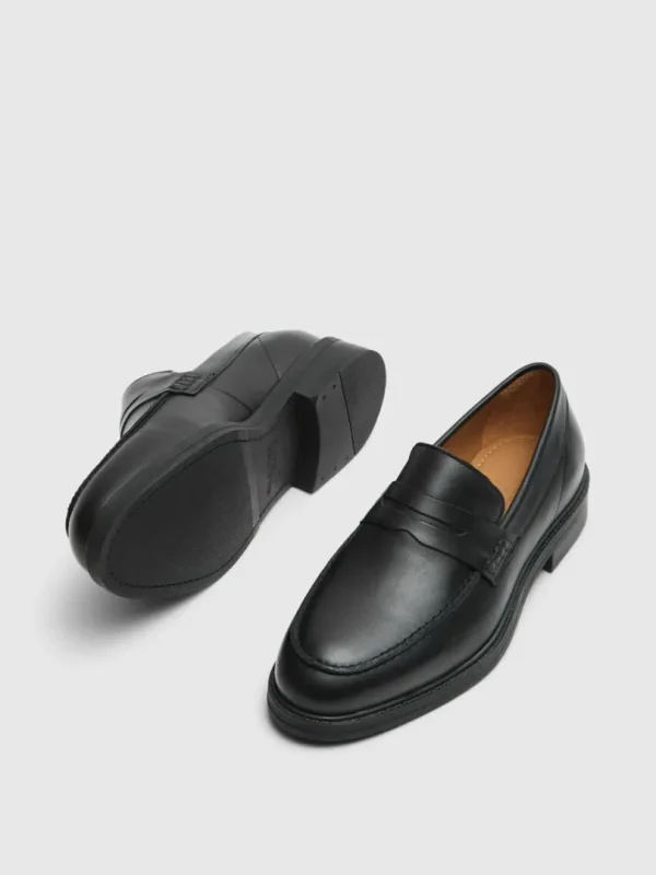 Sko>SELECTED LÆDER LOAFERS Black