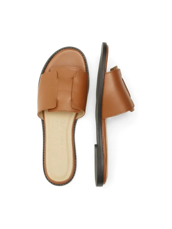Sko>SELECTED LÆDER SANDALER Brown