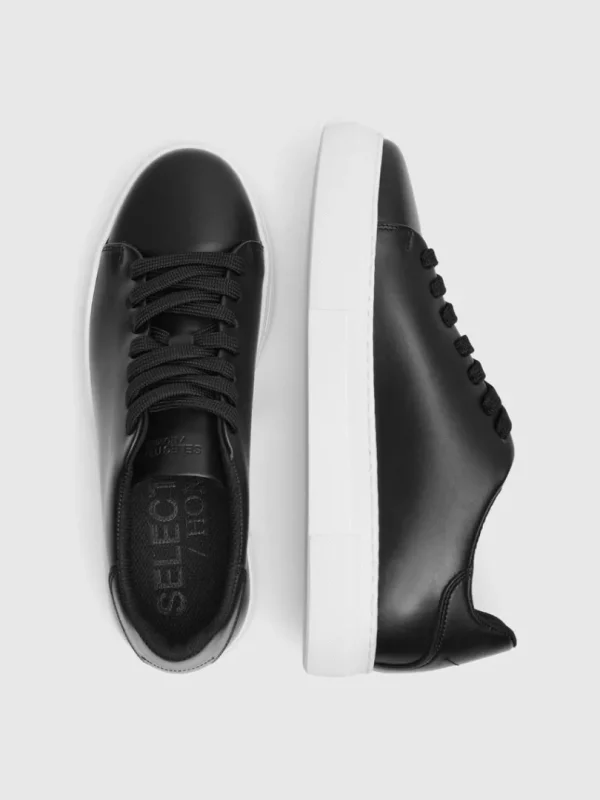 Sko>SELECTED LÆDER SNEAKERS Black