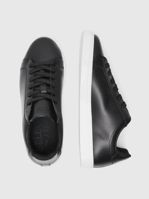 Sko>SELECTED LÆDER SNEAKERS Black