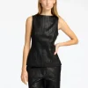 Toppe Og Bluser>SELECTED LÆDER TOP Black