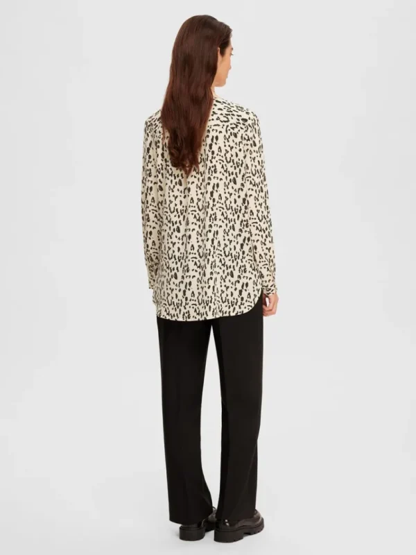Skjorter>SELECTED LEOPARDPRINT SKJORTE Beige