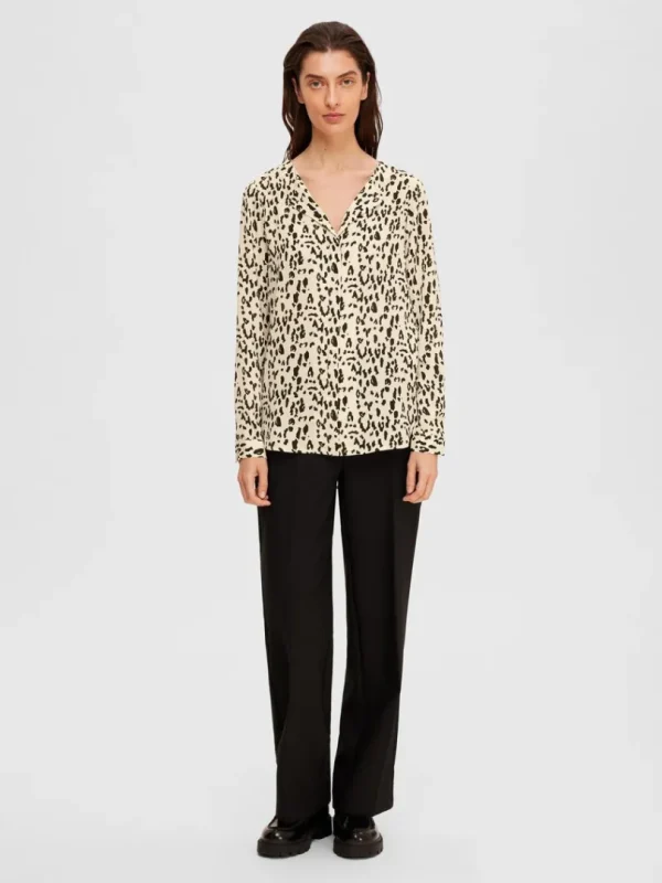 Skjorter>SELECTED LEOPARDPRINT SKJORTE Beige