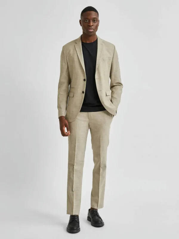 Jakkesæt & Blazers>SELECTED LET ENKELTRADET BLAZER Beige